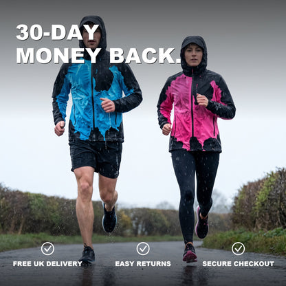 Two runners in the rain - 30 day money back guarantee